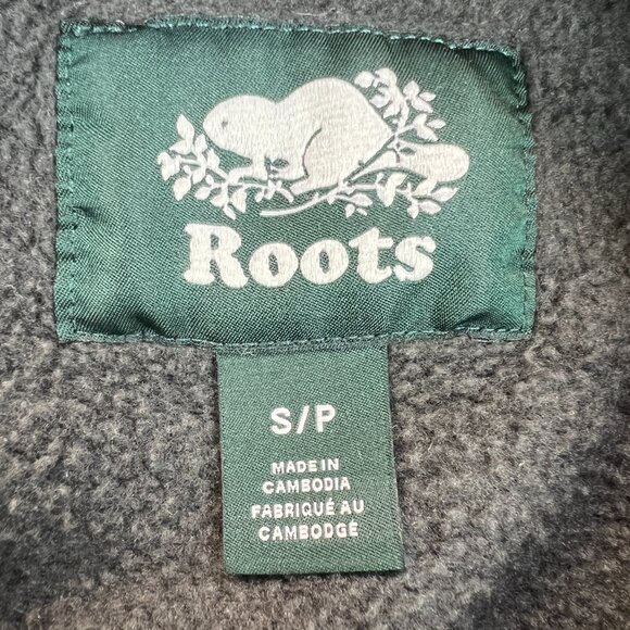 Roots Womens Crewneck Sweatshirt Plaid Raised Lettering Organic Cotton Sz Small - Picture 11 of 11